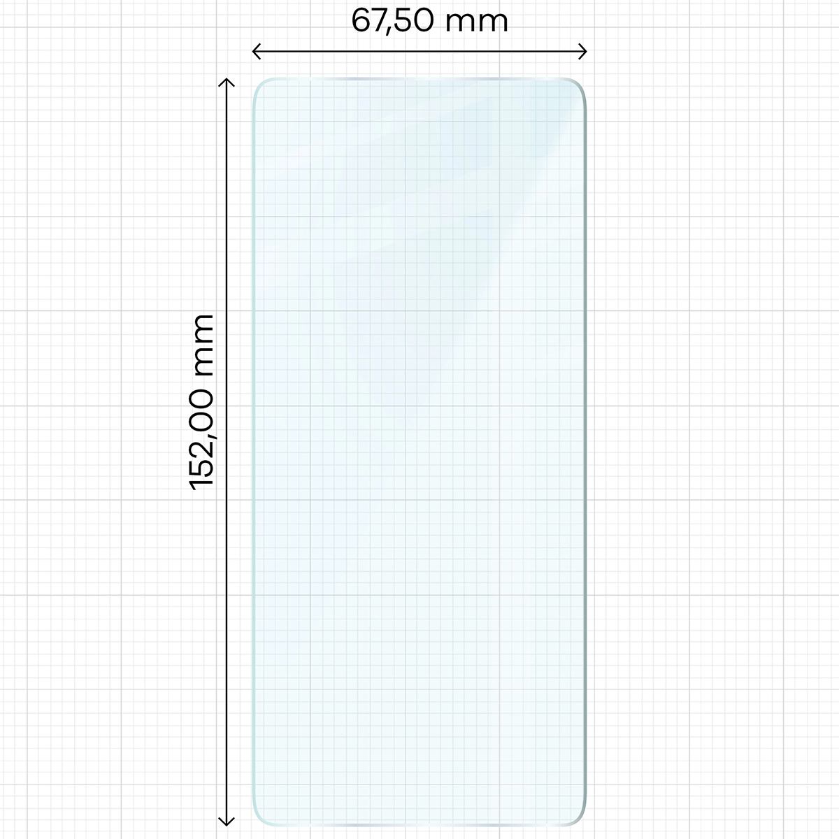 Miarka z wymiarami szkła hartowanego Bizon Glass Clear Duo do Samsung Galaxy A52