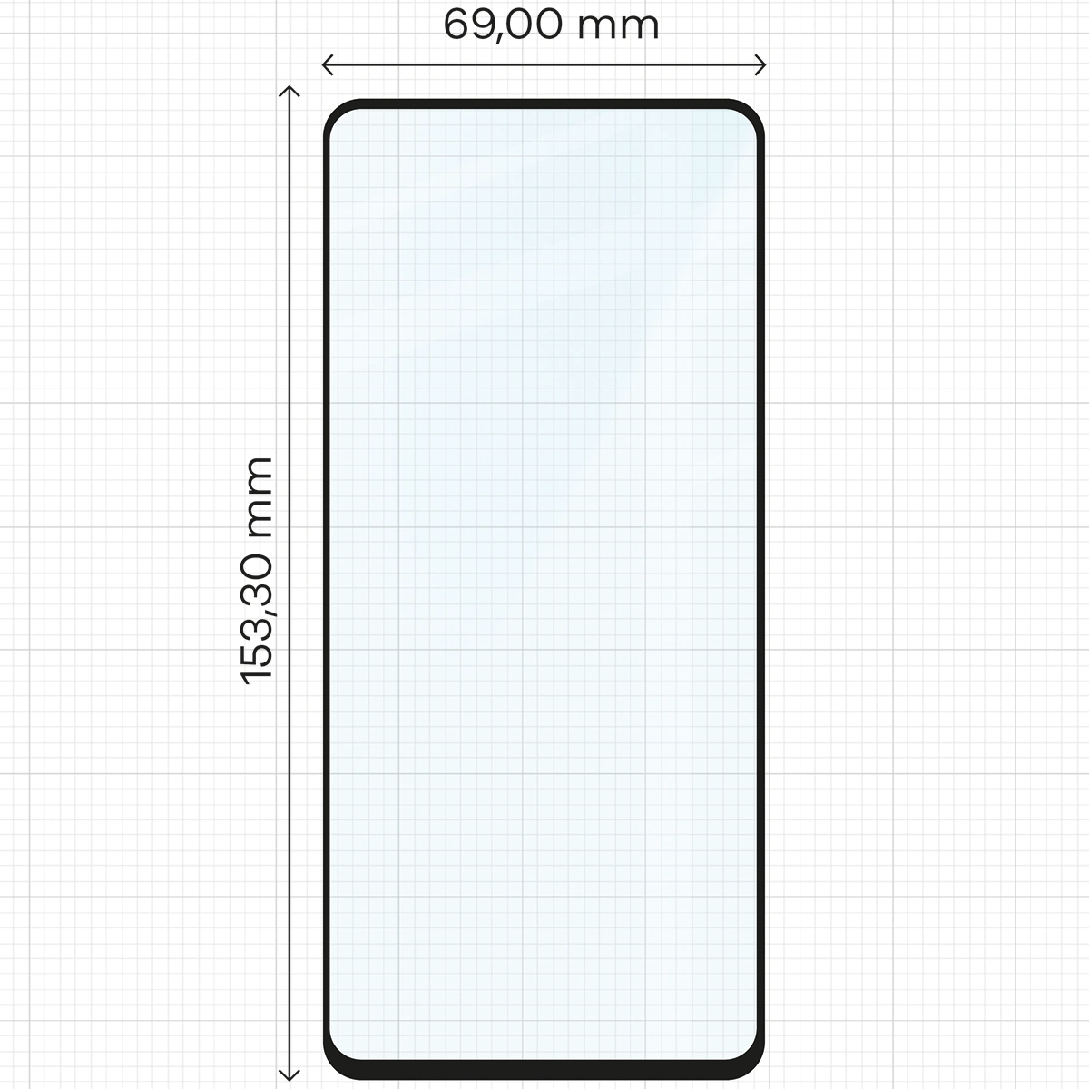 Wymiary szkła Bizon Glass Edge Duo do Samsung Galaxy A52s / A52 5G / A52 4G