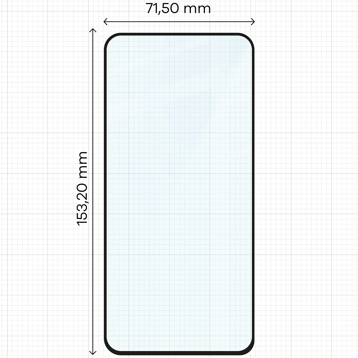 Wymiary szkła Bizon Glass Edge Duo do Samsung Galaxy A54 5G