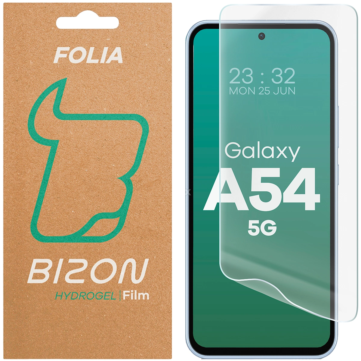 Pudełko i folia hydrożelowa na ekran Bizon Glass Hydrogel Front do Samsung Galaxy A54 5G