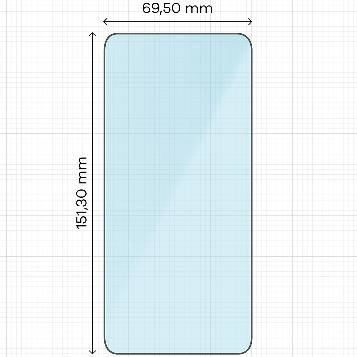Miarka z wymiarami szkła hartowanego Bizon Smart Glass do Samsung Galaxy A54 5G