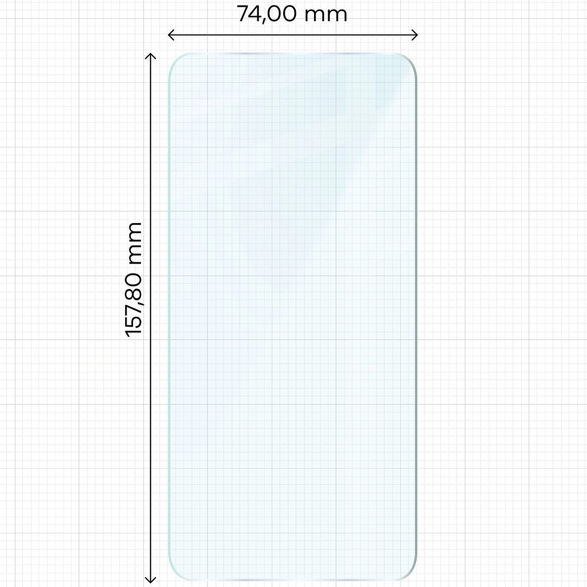 Miarka z wymiarami szkła hartowanego Bizon Glass Clear Duo do Samsung Galaxy A55 5G