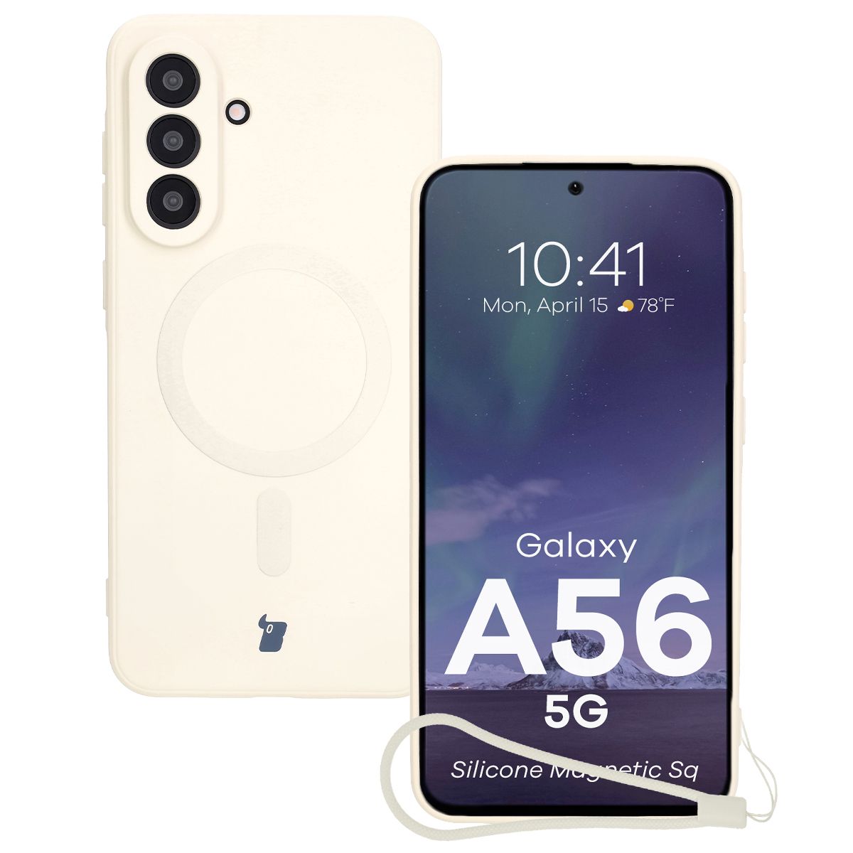 Etui cu inel magnetic Bizon Case Silicone Magnetic Sq pentru Samsung Galaxy A56 5G