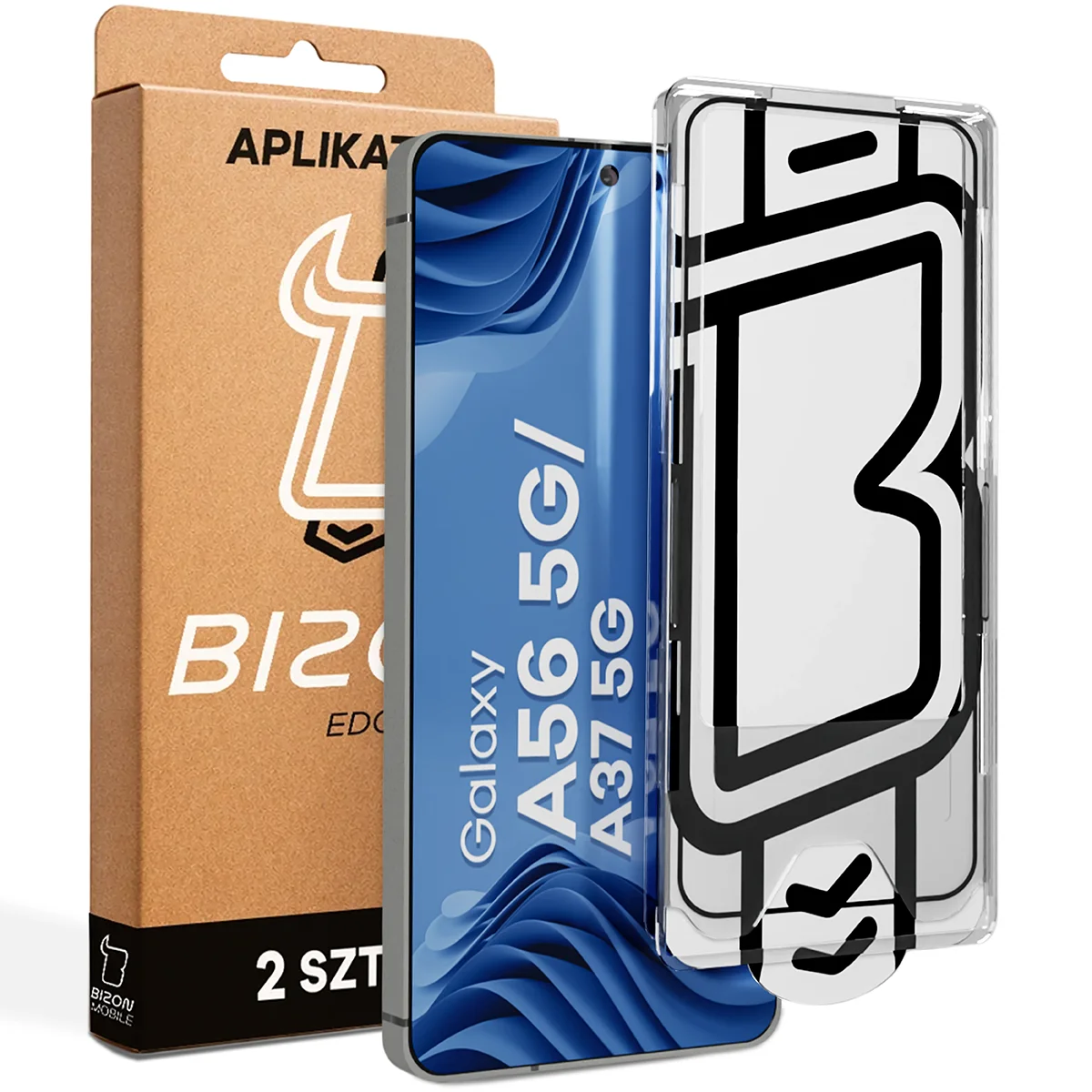 Szkło z aplikatorem Bizon Glass Aplikator Edge dla Samsung Galaxy A56 5G / Samsung Galaxy A37 5G