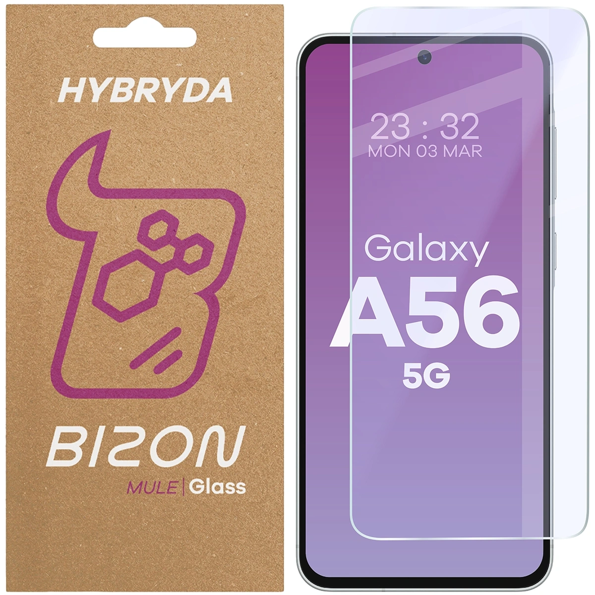 Szkło hybrydowe na ekran Bizon Glass Mule do Galaxy A36 5G
