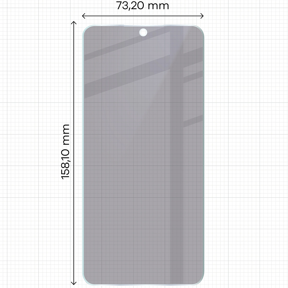 Wymiary szkła Bizon Glass Mule Shadow do Samsung Galaxy A56 5G