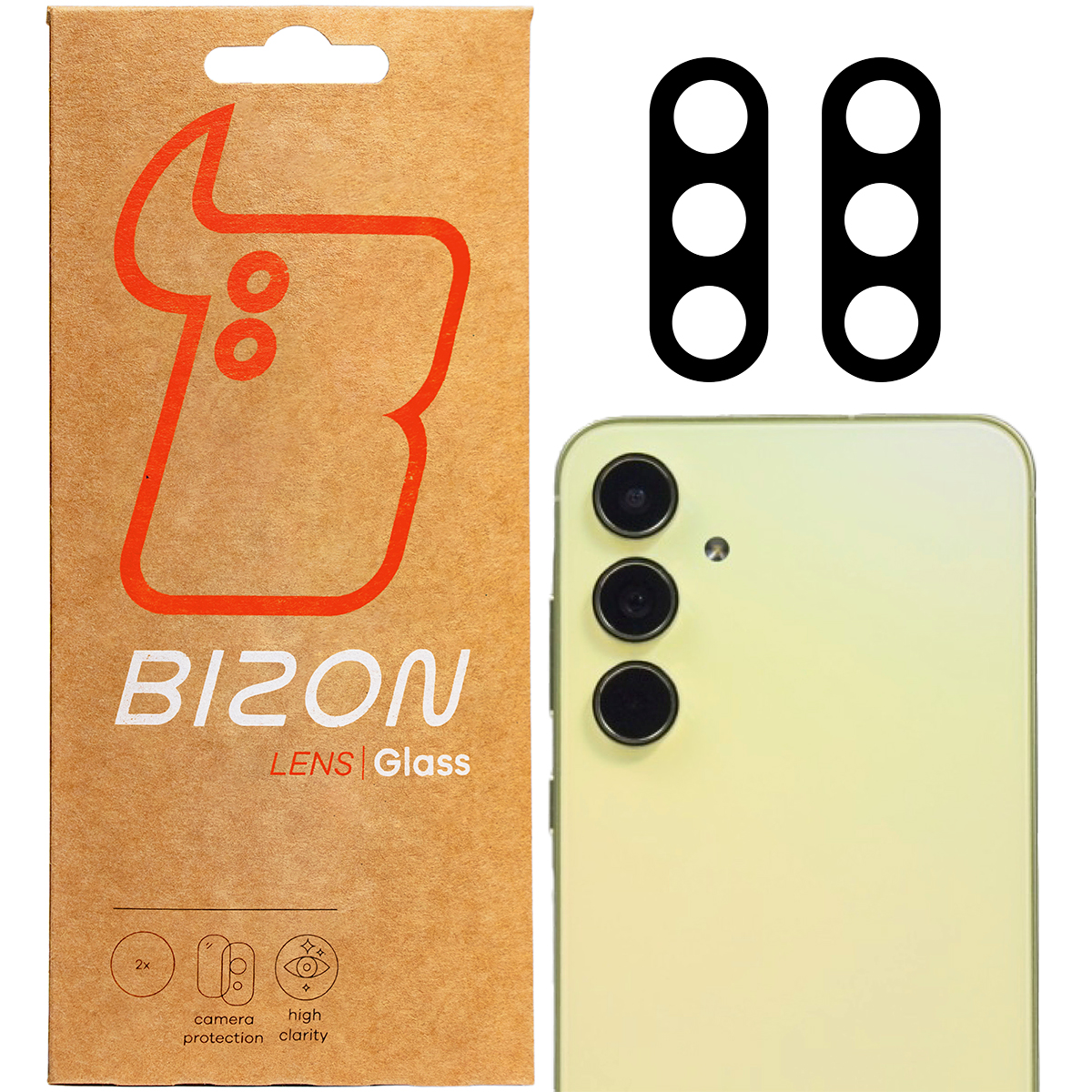 Bizony Glass Lens üveg a Galaxy A56 5G telefon fényképezőgépéhez, 2 darab