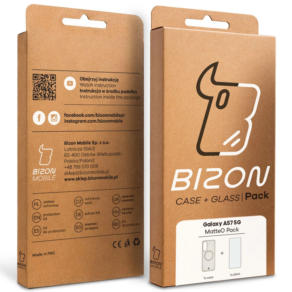 Kraftowe pudełko Bizon Case Matteo Pack z dedykowaną etykietą do Samsung Galaxy A57 5G