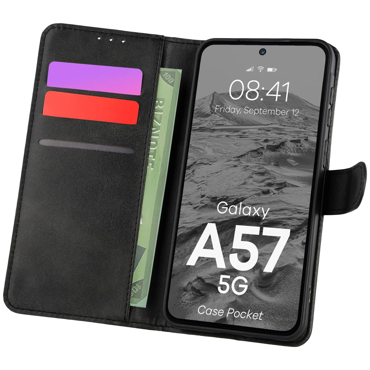 Flip case with card slots Bison Case Pocket for Samsung Galaxy A57 5G