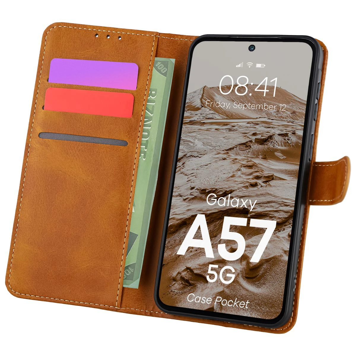 Flap case with card slots Bison Case Pocket for Samsung Galaxy A57 5G