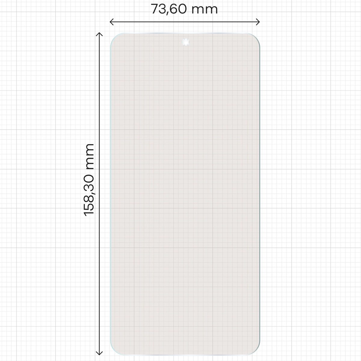 Miarka z wymiarami folii matowej Bizon Film Matte do Samsung Galaxy A57 5G
