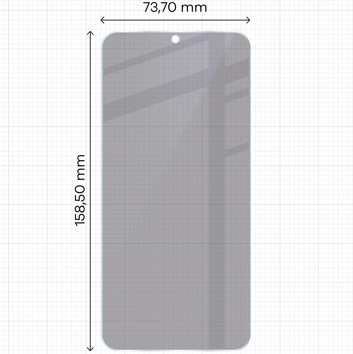 Wymiary szkła Bizon Hybrid Shadow do Samsung Galaxy A57 5G