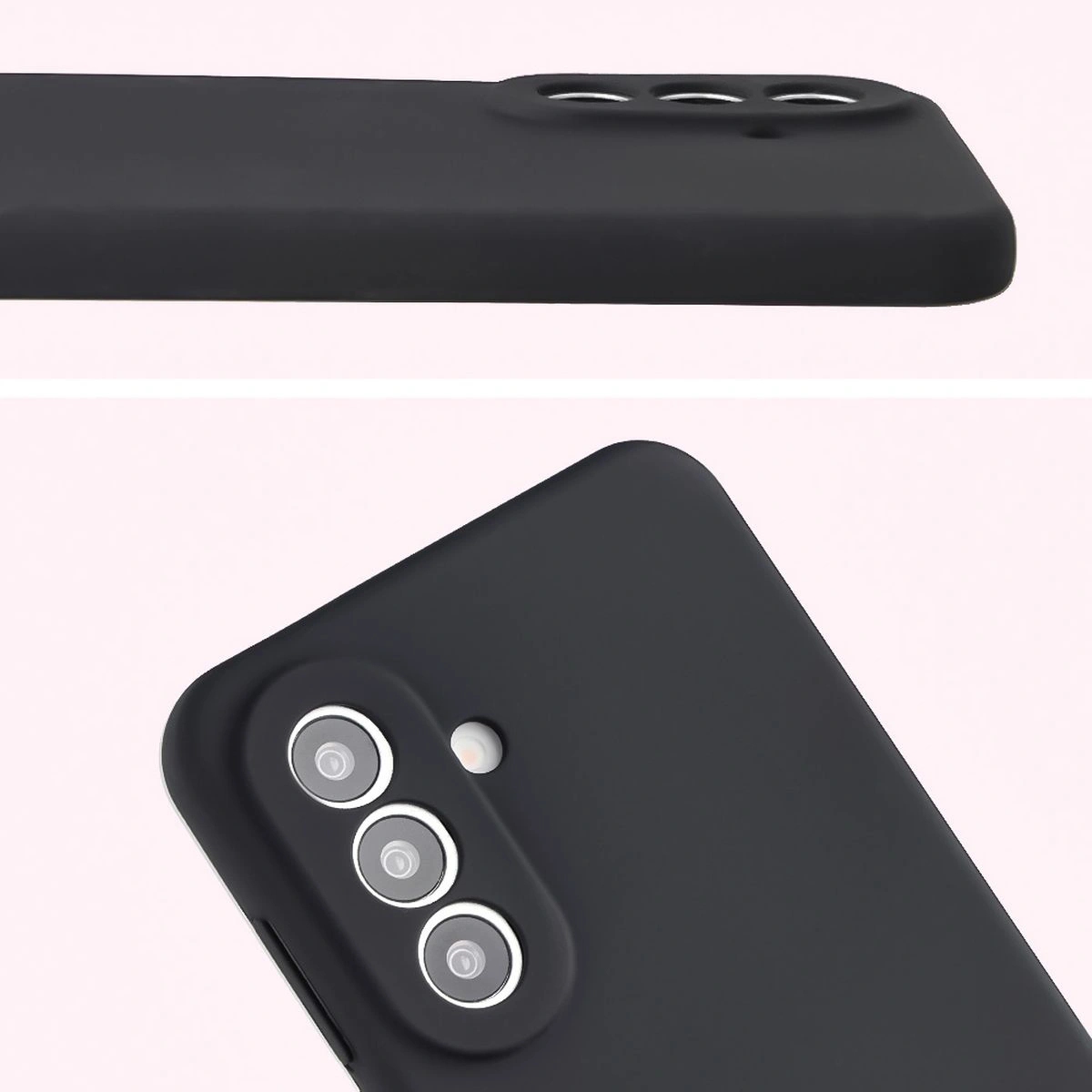 Close-up of lens cutouts in the Bison Soft Case for Samsung Galaxy A57 5G