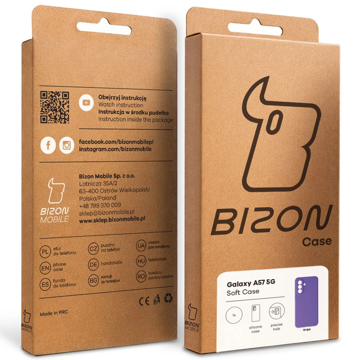 Kraft box Bison Case with a dedicated label for Samsung Galaxy A57 5G