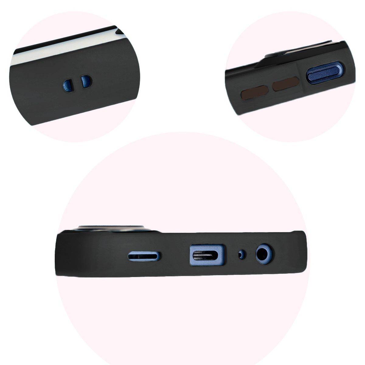 Präzise Aussparungen, integrierte Abdeckungen und Aussparung für Schlüsselring in der Bizon Case Hybrid Ring Hülle