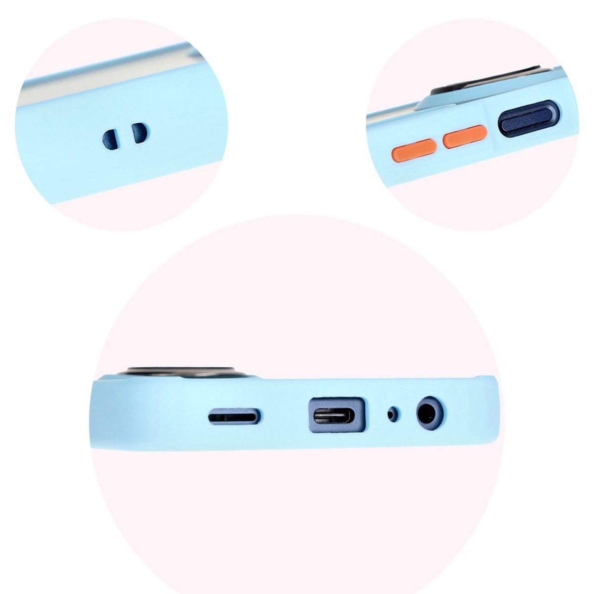 Decupaje precise, capace integrate și decupaj pentru șnur în husa Bizon Case Hybrid Ring