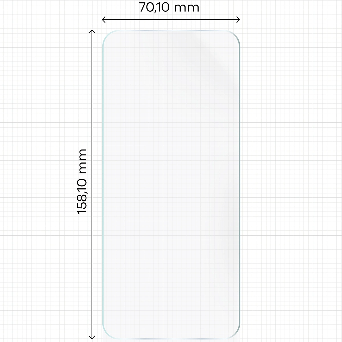 Miarka z wymiarami folii hydrożelowej Bizon Glass Hydrogel Front do Samsung Galaxy M33 5G