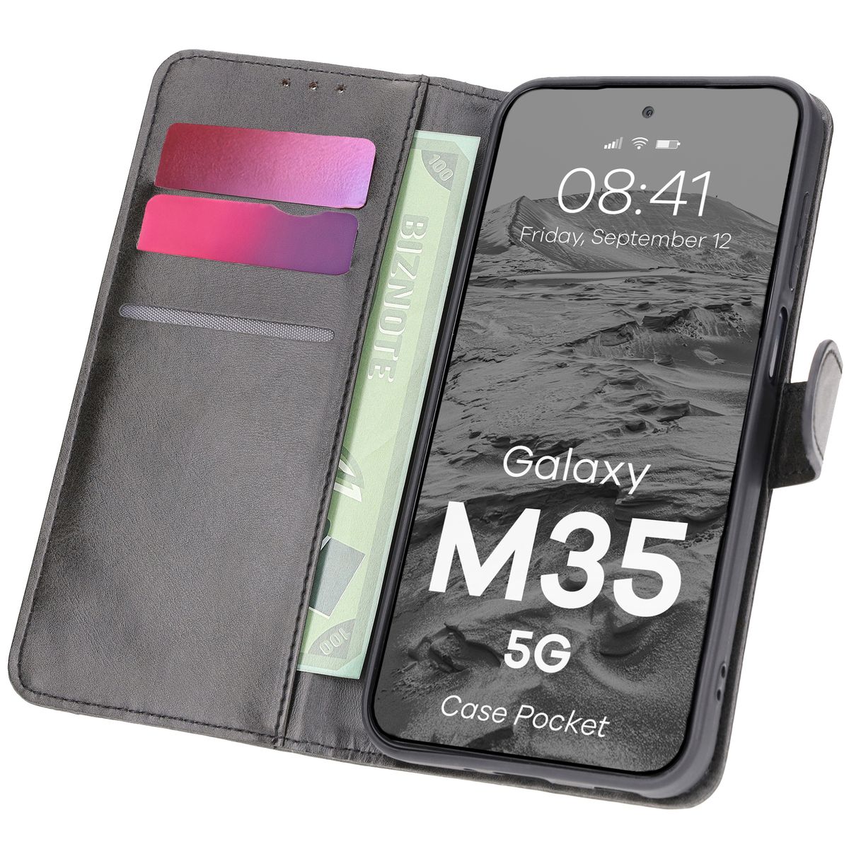 Klappetui Bizon Case Pocket für Samsung Galaxy M35 5G