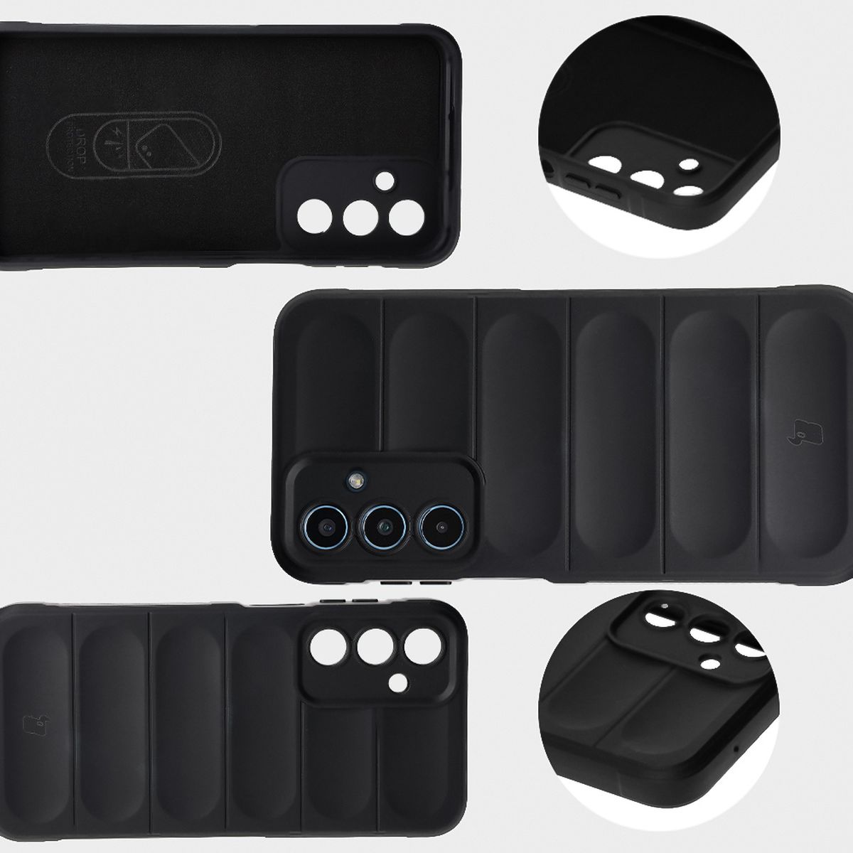 Mikrofaser-Innenfutter, Vertiefungen auf der Rückseite und verstärkte Ecken im Bizon Case Tur Etui