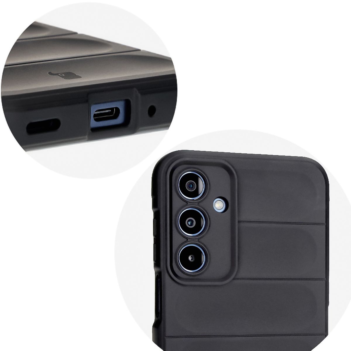 Präzise Ausschnitte und Kompatibilität mit kabellosem Laden im Bizon Case Tur Etui