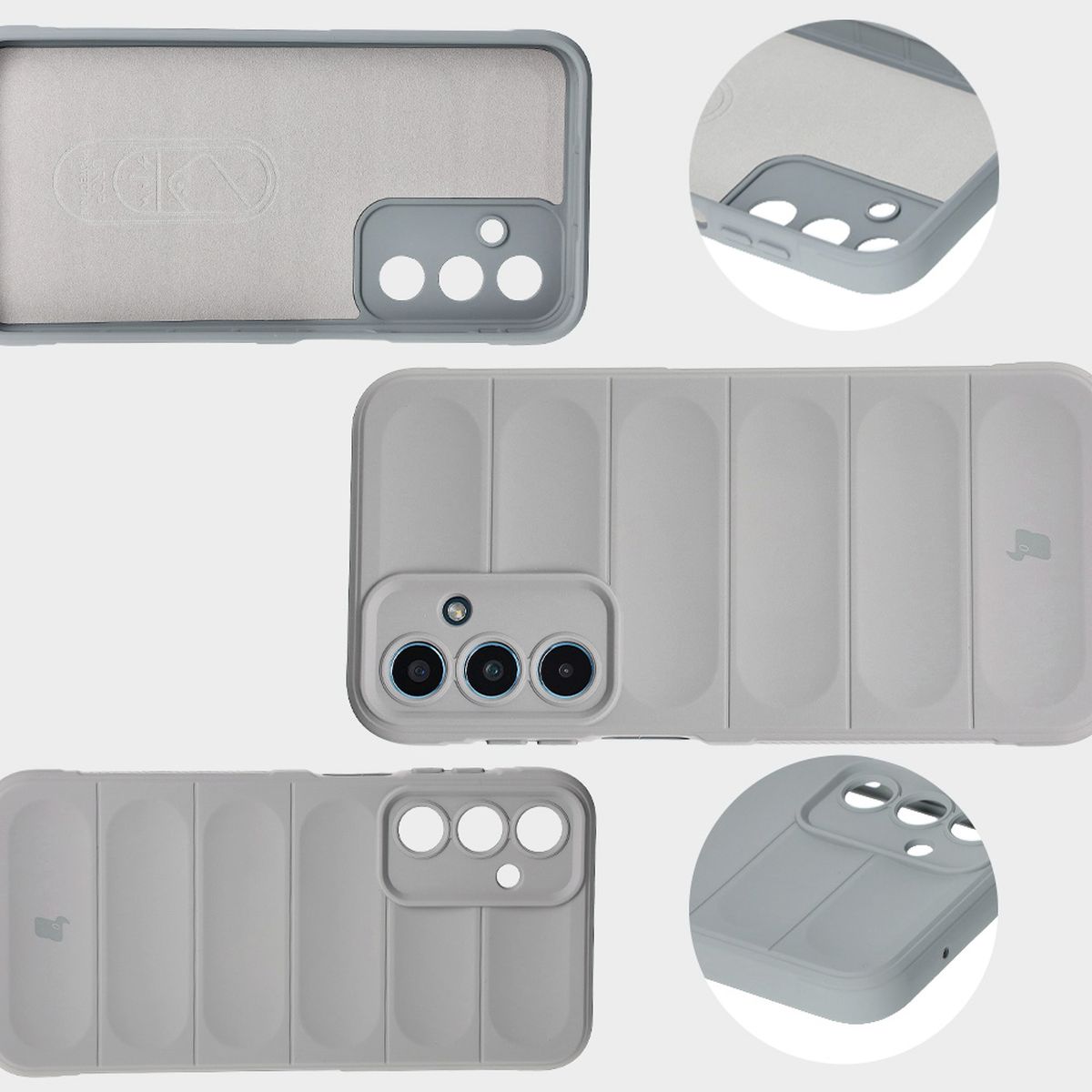 Mikrofaser-Innenfutter, Vertiefungen auf der Rückseite und verstärkte Ecken im Etui Bizon Case Tur