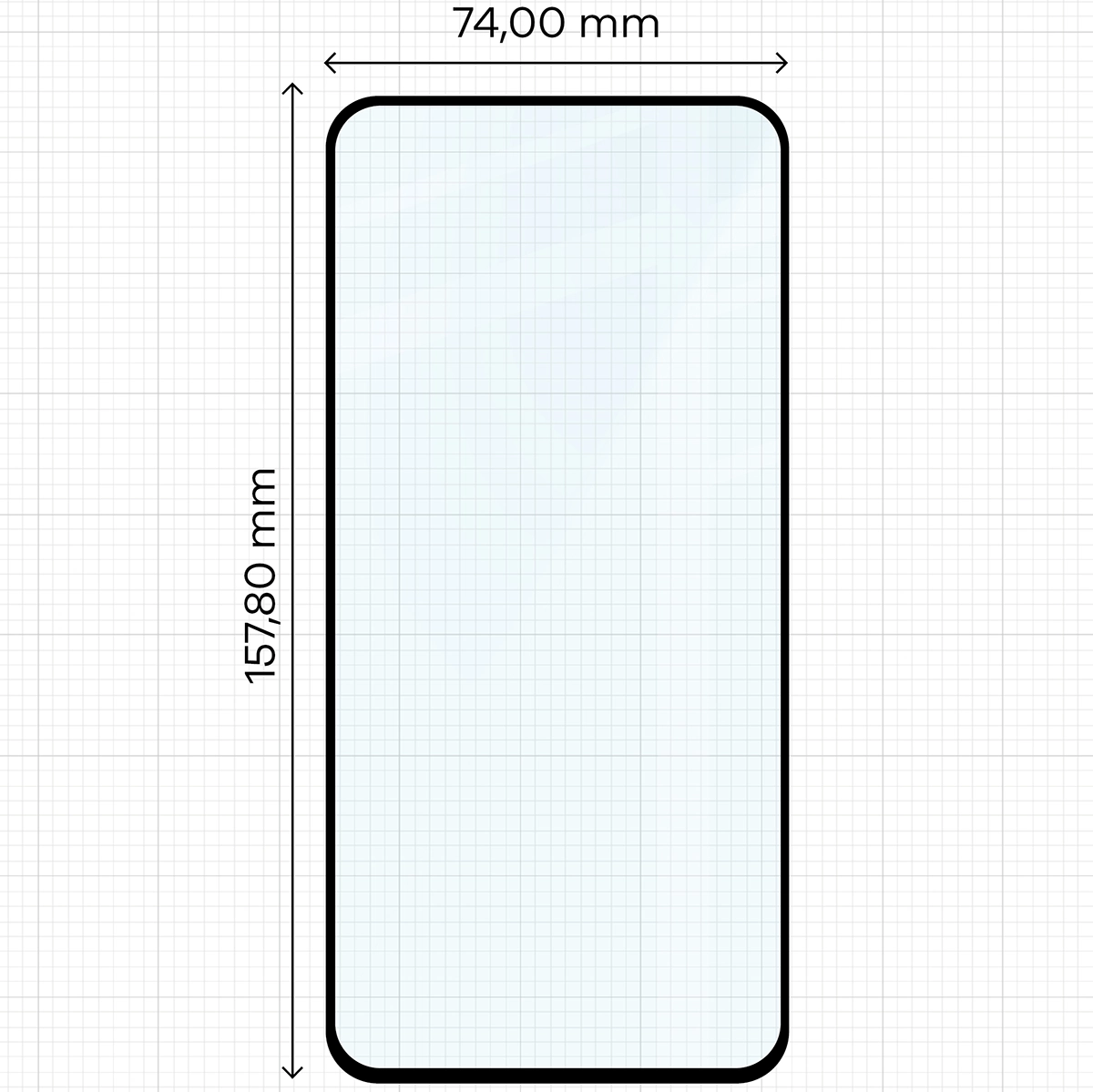 Wymiary szkła Bizon Glass Edge Duo do Samsung Galaxy M35 5G / Samsung Galaxy A35 5G / Samsung Galaxy A55 5G