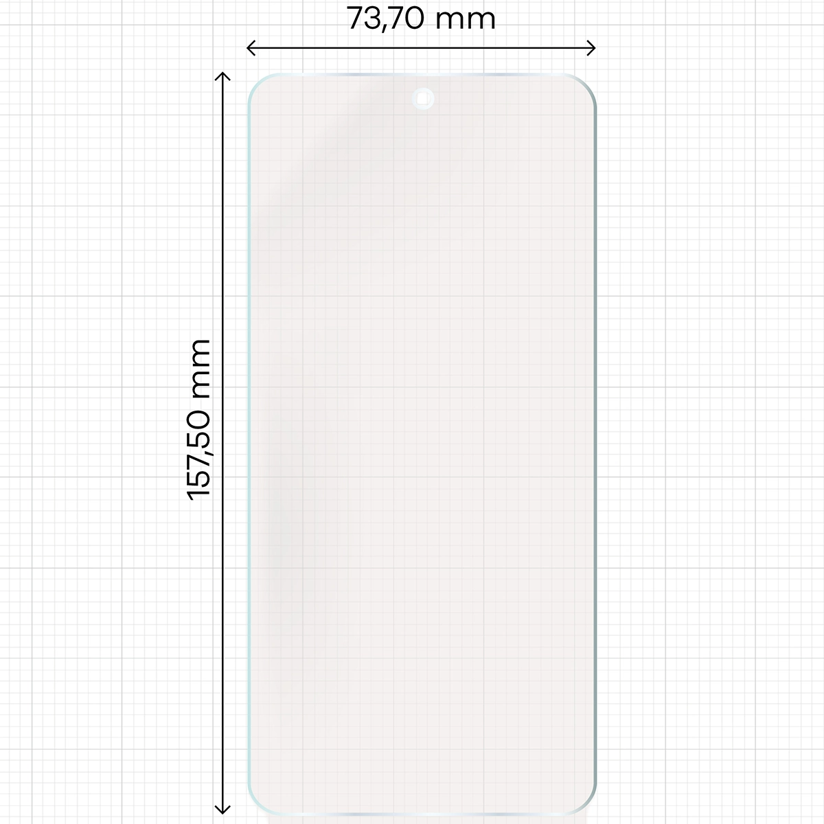 Miarka z wymiarami folii matowej Bizon Glass Film Sun do Samsung Galaxy M35 5G