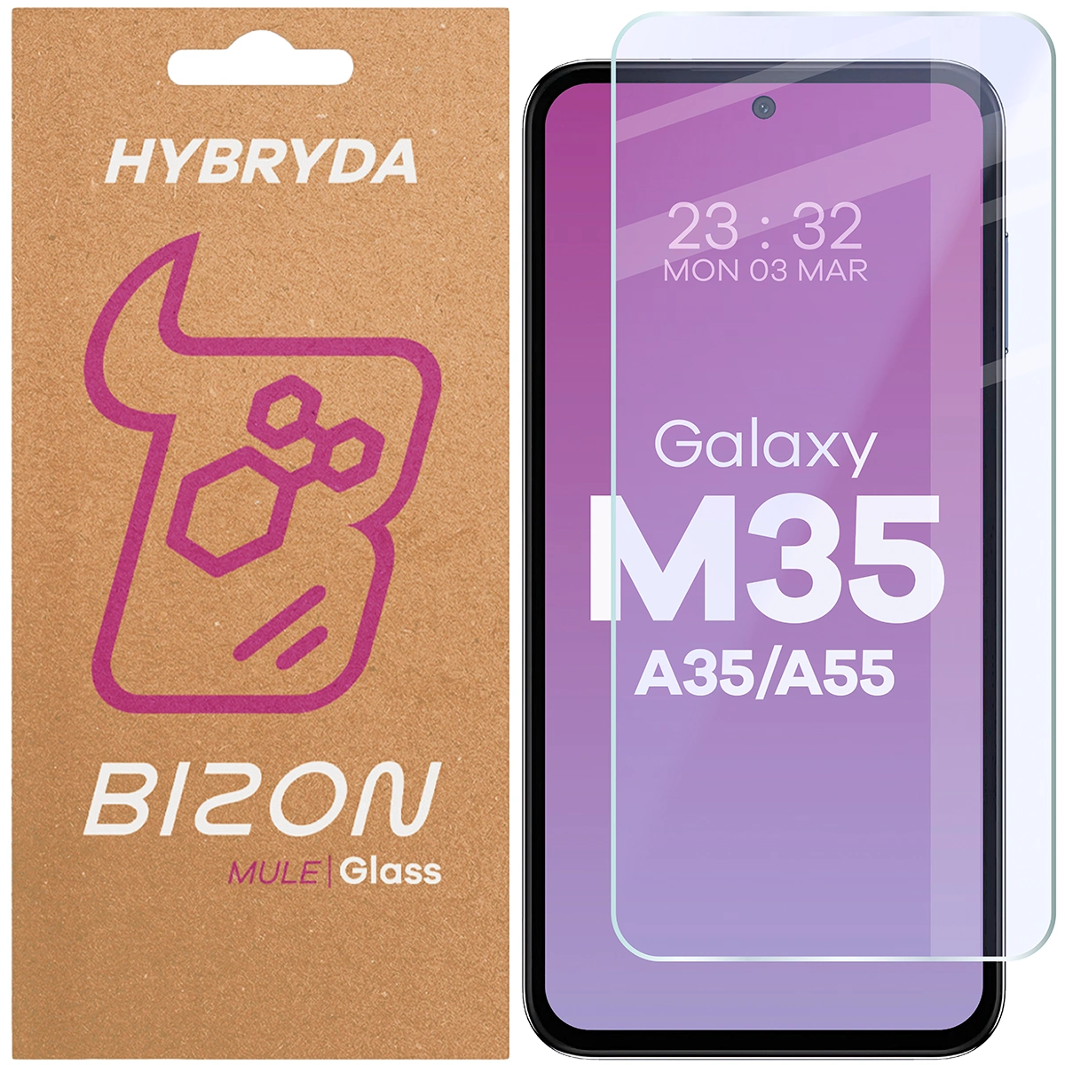 Szkło hybrydowe na ekran Bizon Glass Mule do Galaxy M35 5G / A35 5G / A55 5G
