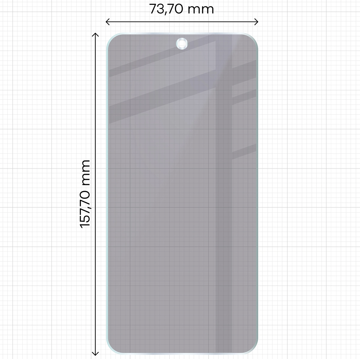 Wymiary szkła Bizon Glass Mule Shadow do Samsung Galaxy M35 5G