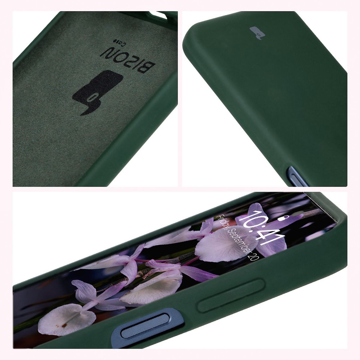 Konstruktion des Bizon Soft Case: integrierte Abdeckungen, erhöhte Ränder und Mikrofaserpolsterung