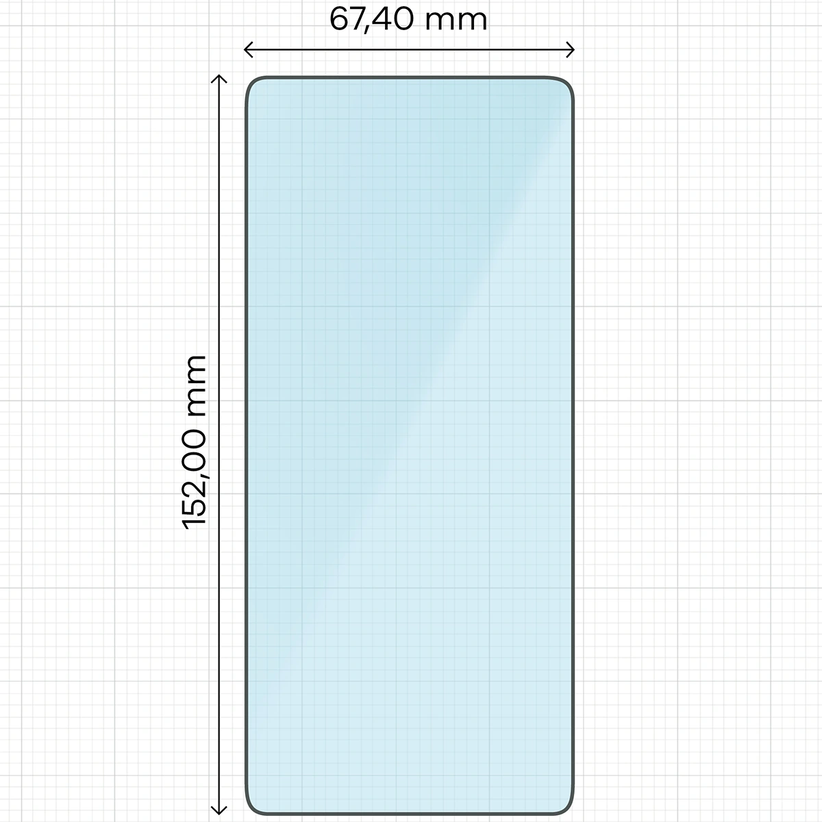 Miarka z wymiarami szkła hartowanego Bizon Smart Glass do Galaxy S20 FE