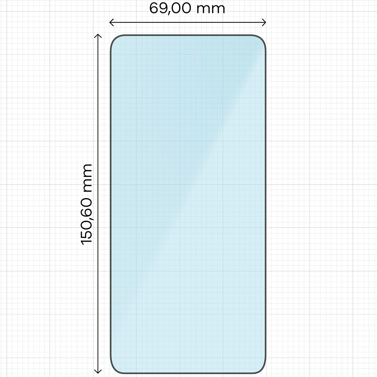 Miarka z wymiarami szkła hartowanego Bizon Smart Glass do Galaxy S21 FE