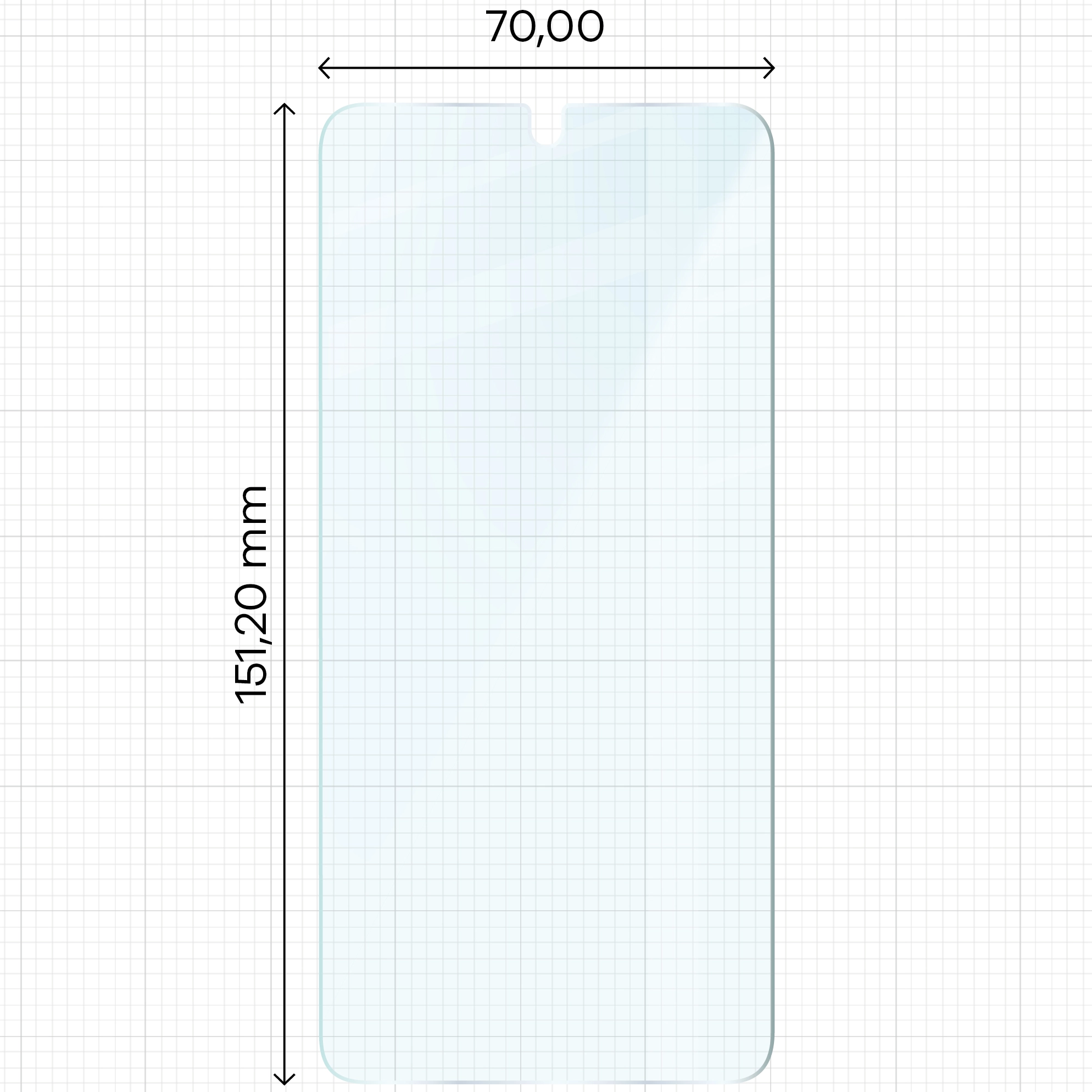 Miarka z wymiarami szkła hartowanego Bizon Glass Clear Duo do Samsung Galaxy S22 Plus