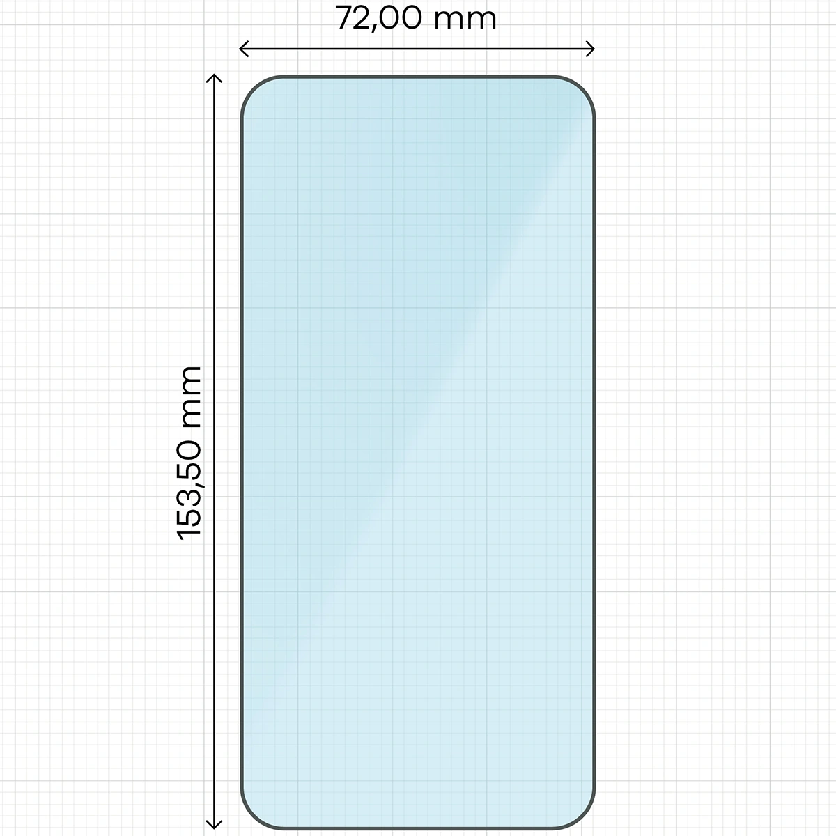 Miarka z wymiarami szkła hartowanego Bizon Smart Glass do Samsung Galaxy S23 Plus