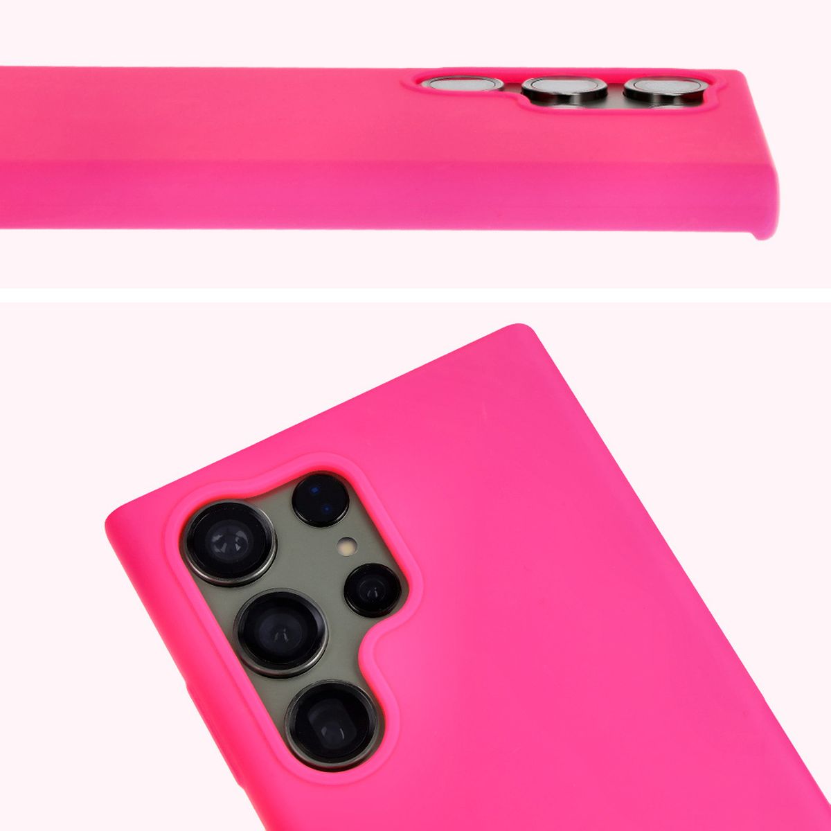 Prim-plan al decupajului pentru lentile în husa Bizon Soft Case