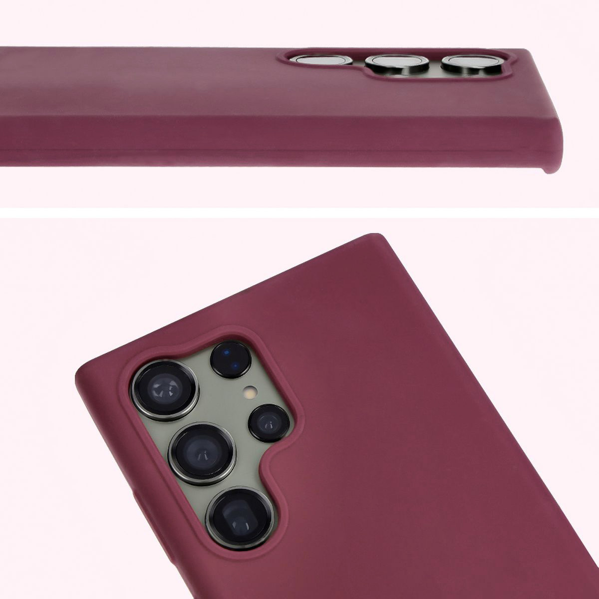 Prim-plan al decupajului pentru obiective în husa Bizon Soft Case