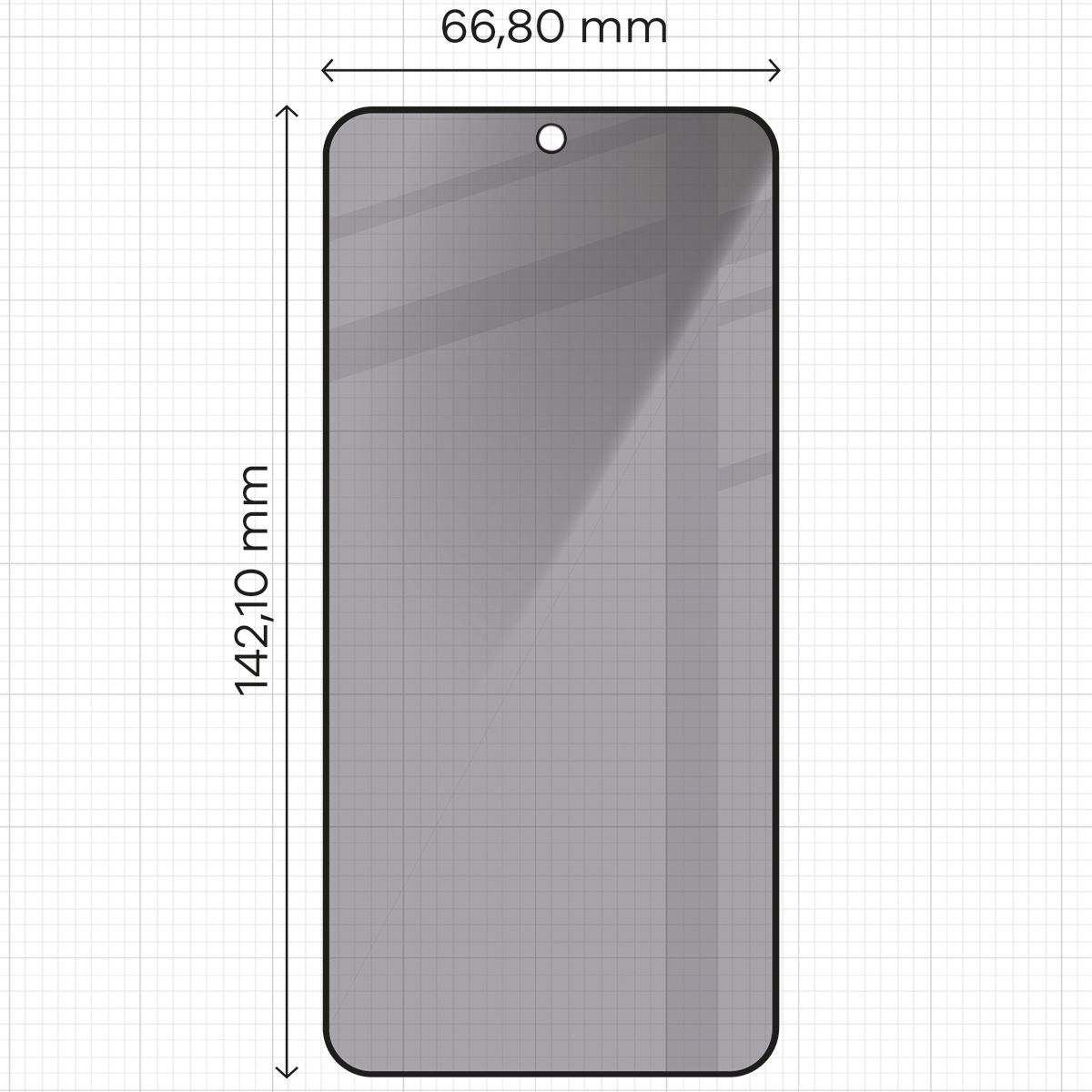 Zdjęcie na miarce szkła Bizon Glass Edge Shadow do Samsung Galaxy S23