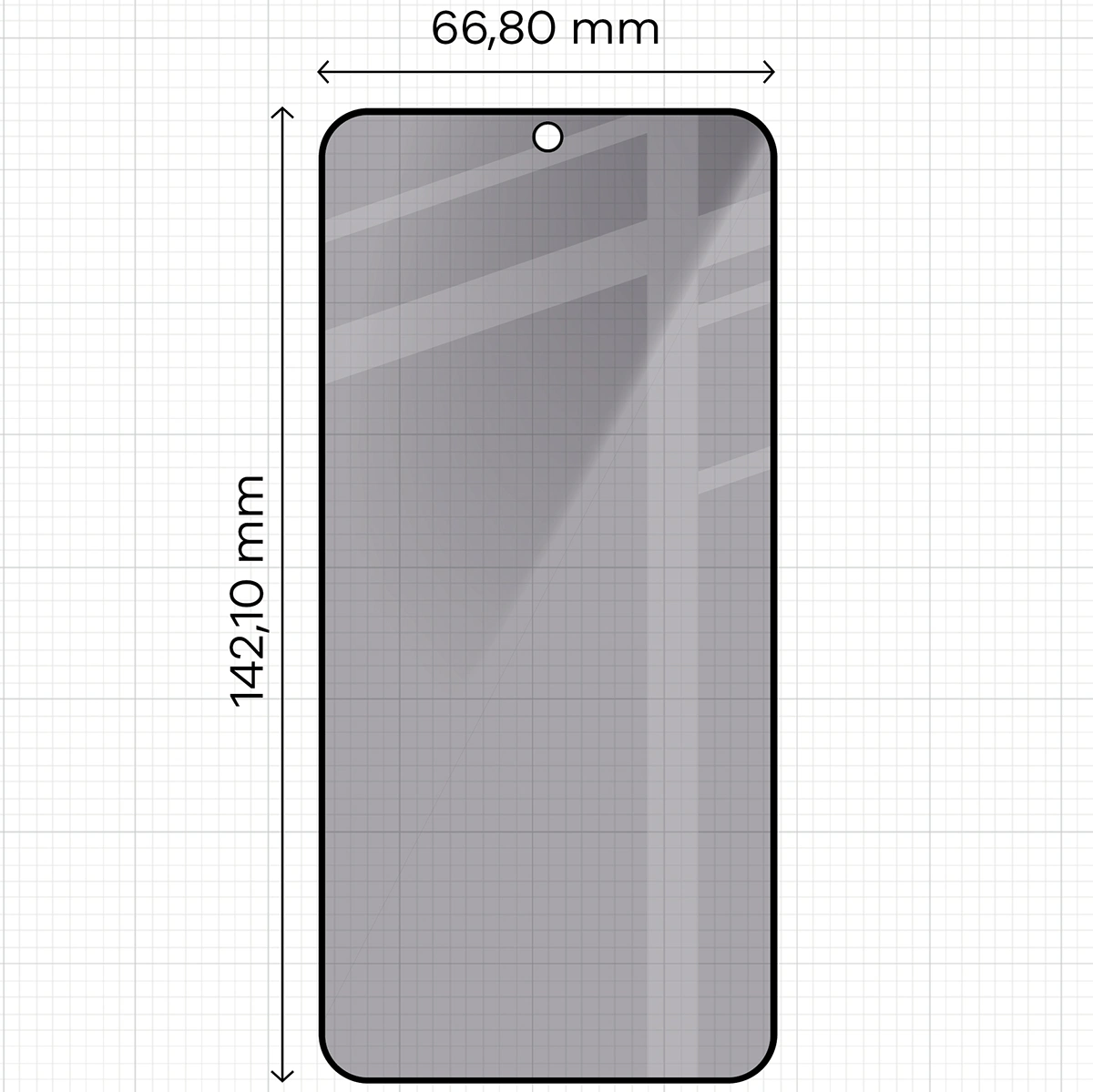 Zdjęcie na miarce szkła Bizon Glass Edge Shadow Duo do Samsung Galaxy S23