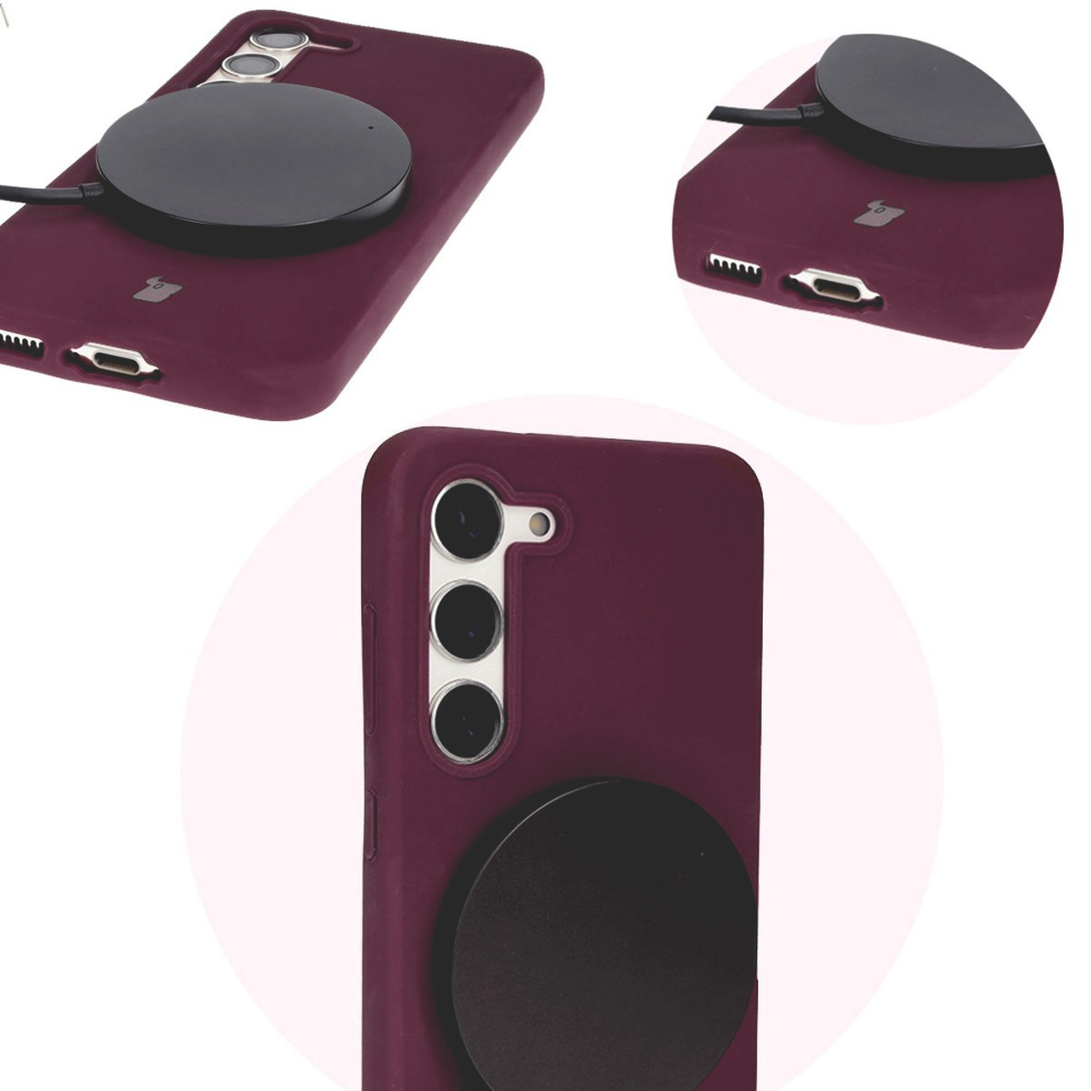 Prim-plan al decupajelor precise în husa Bizon Soft Case