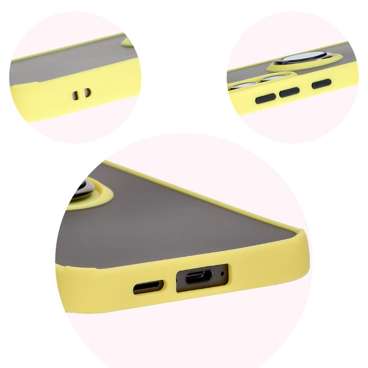 Decupaje precise, învelișuri integrate și decupaj pentru șnur în carcasa Bizon Case Hybrid Ring
