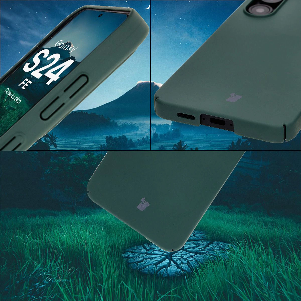 Zintegrowane osłony na przyciski, wycięcia i twardy materiał etui Bizon Case Łupka do Samsung Galaxy S24 FE