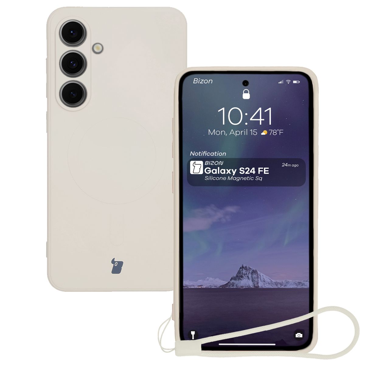 Husă cu inel magnetic Bizon Case Silicone Magnetic Sq pentru Samsung Galaxy S24 FE