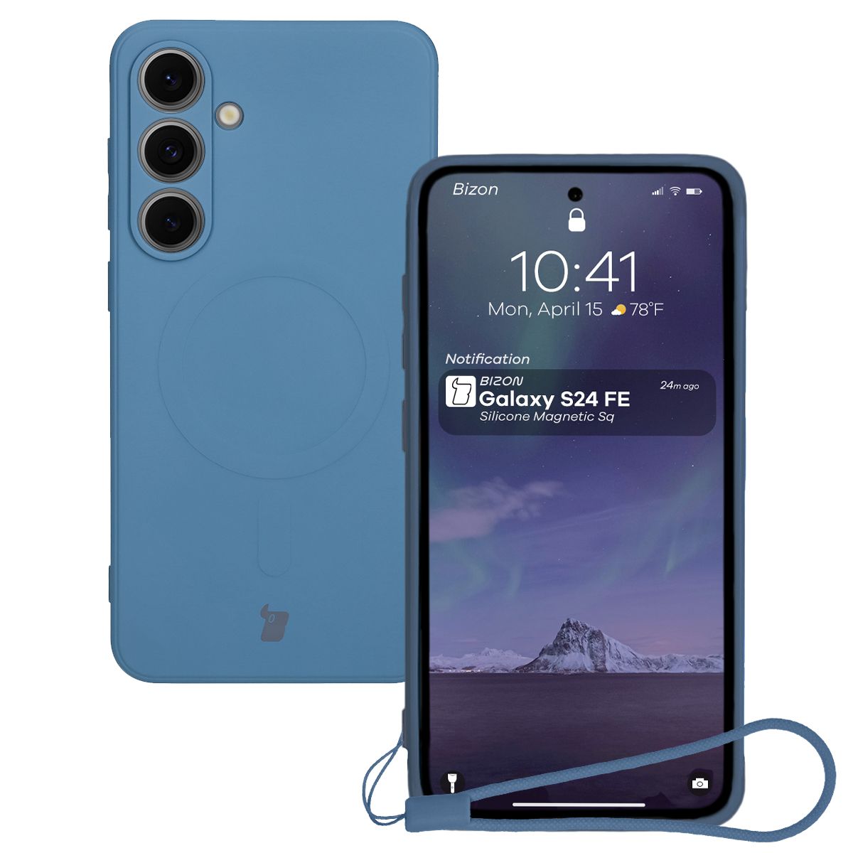 Husă cu inel magnetic Bizon Case Silicone Magnetic Sq pentru Samsung Galaxy S24 FE