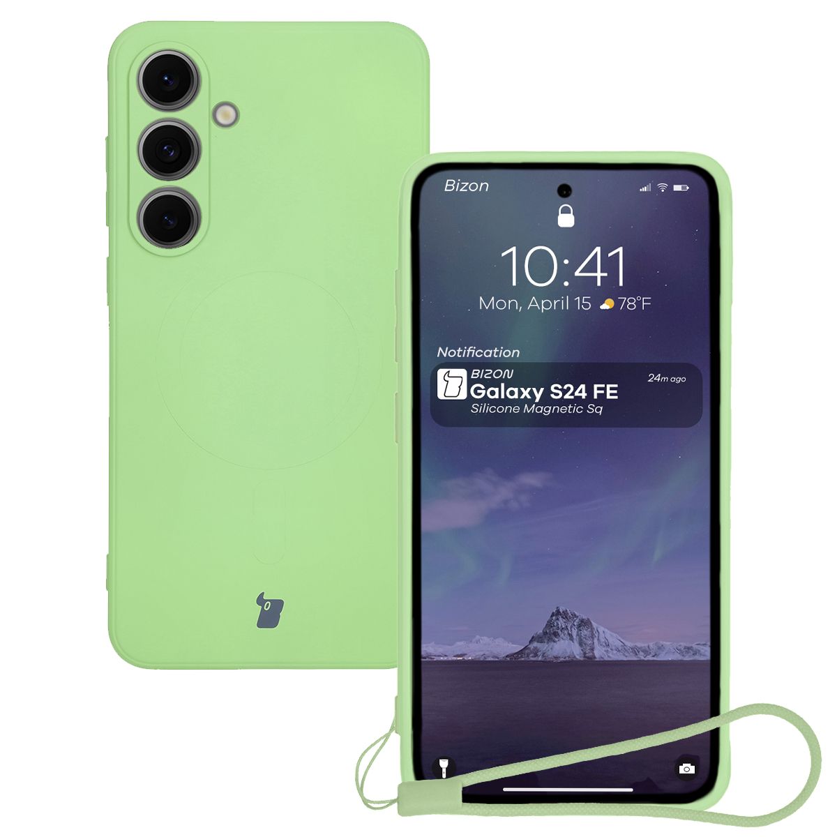 Etui cu inel magnetic Bizon Case Silicone Magnetic Sq pentru Samsung Galaxy S24 FE