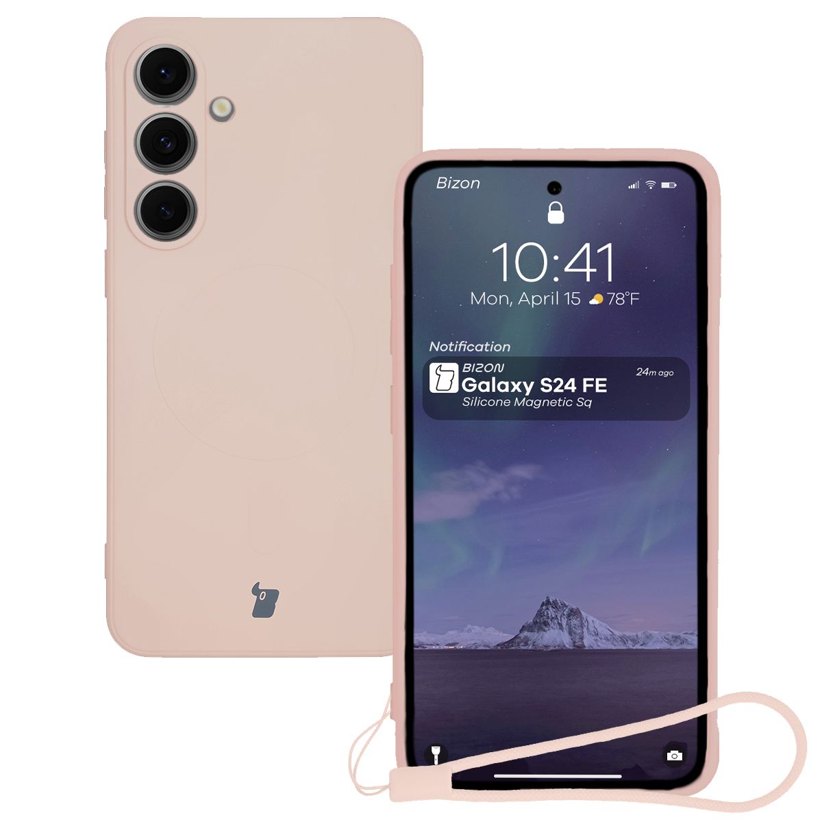 Husă cu inel magnetic Bizon Case Silicone Magnetic Sq pentru Samsung Galaxy S24 FE