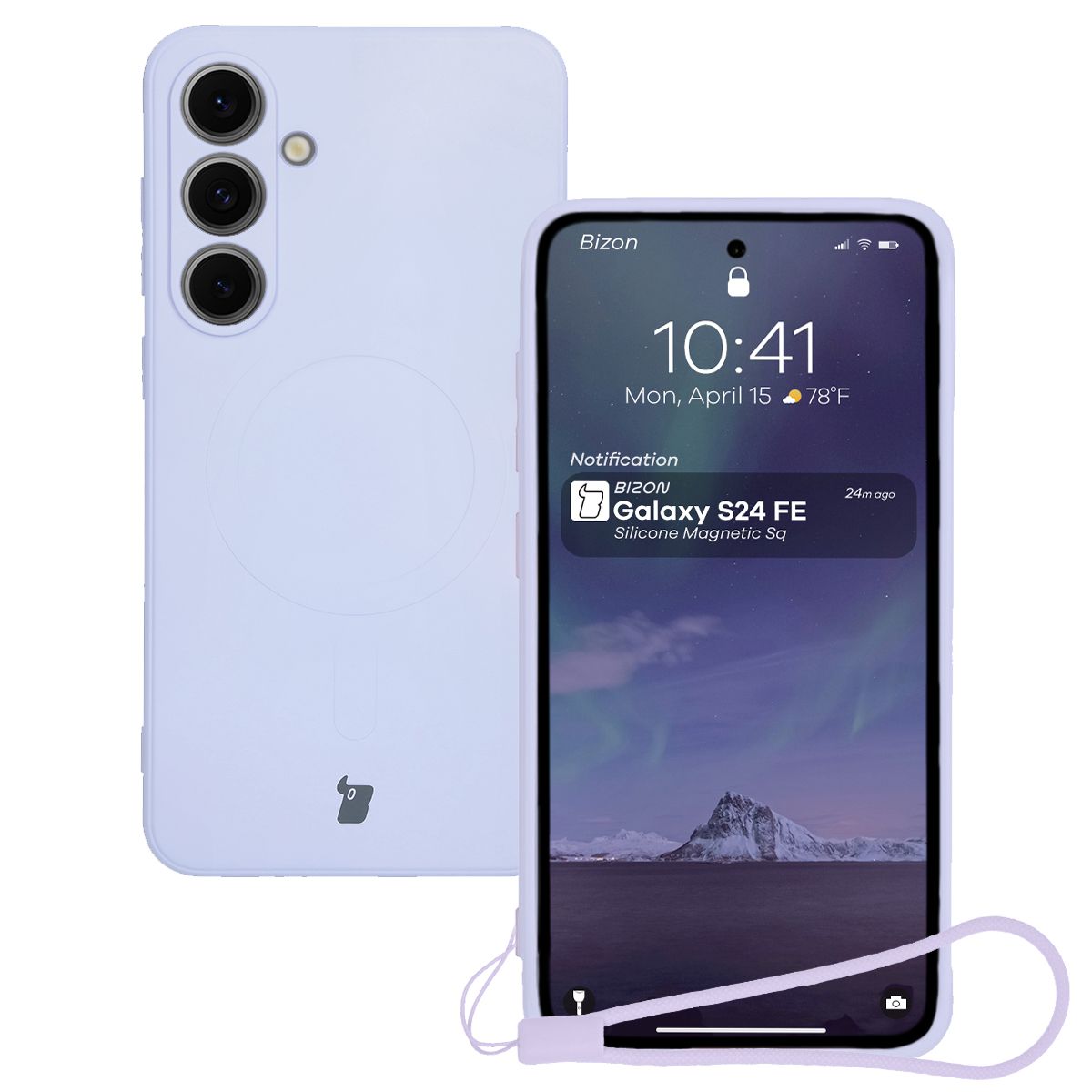 Carcasă cu inel magnetic Bizon Case Silicone Magnetic Sq pentru Samsung Galaxy S24 FE