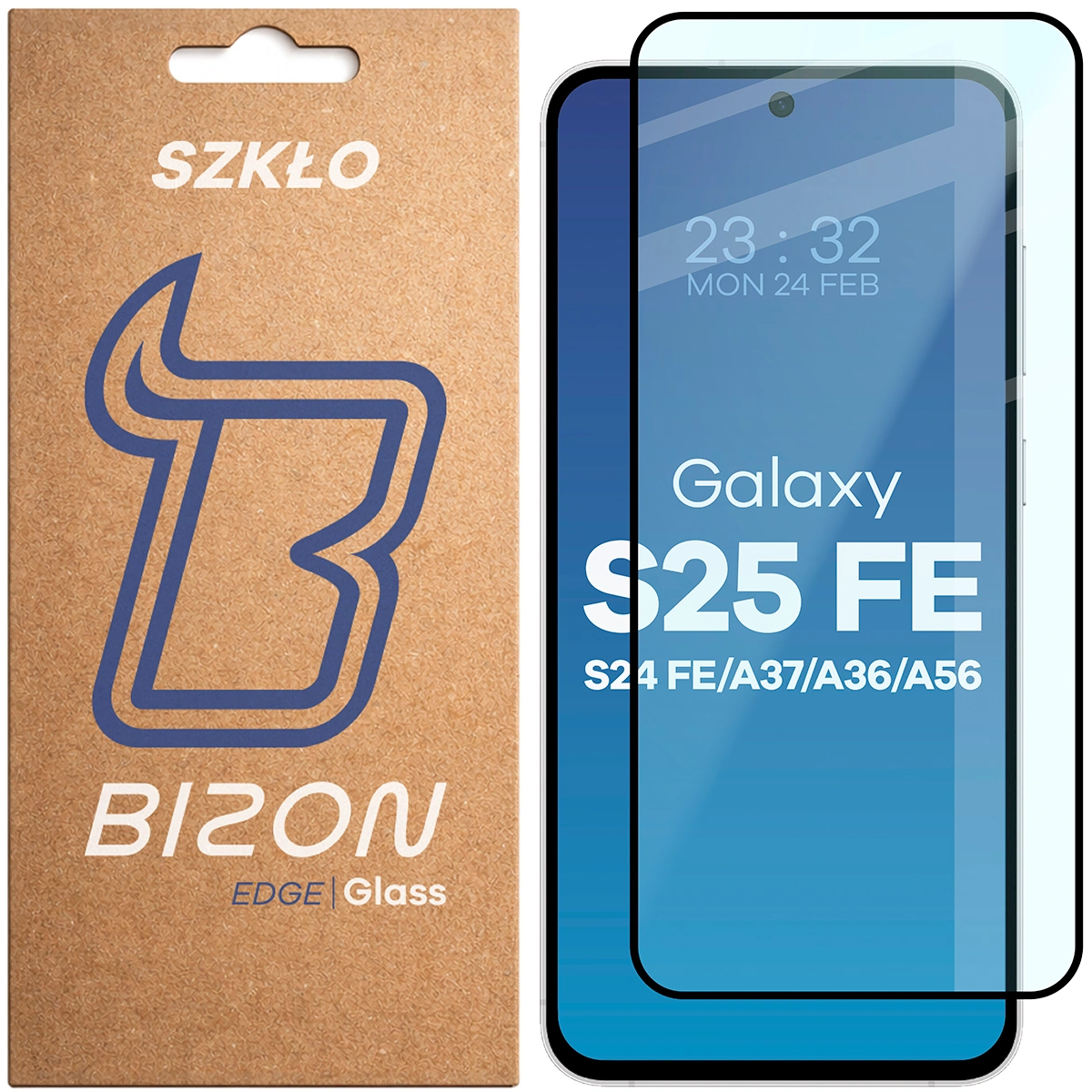 Szkło hartowane Bizon Glass Edge 2 do Galaxy S24 FE 5G, czarna ramka