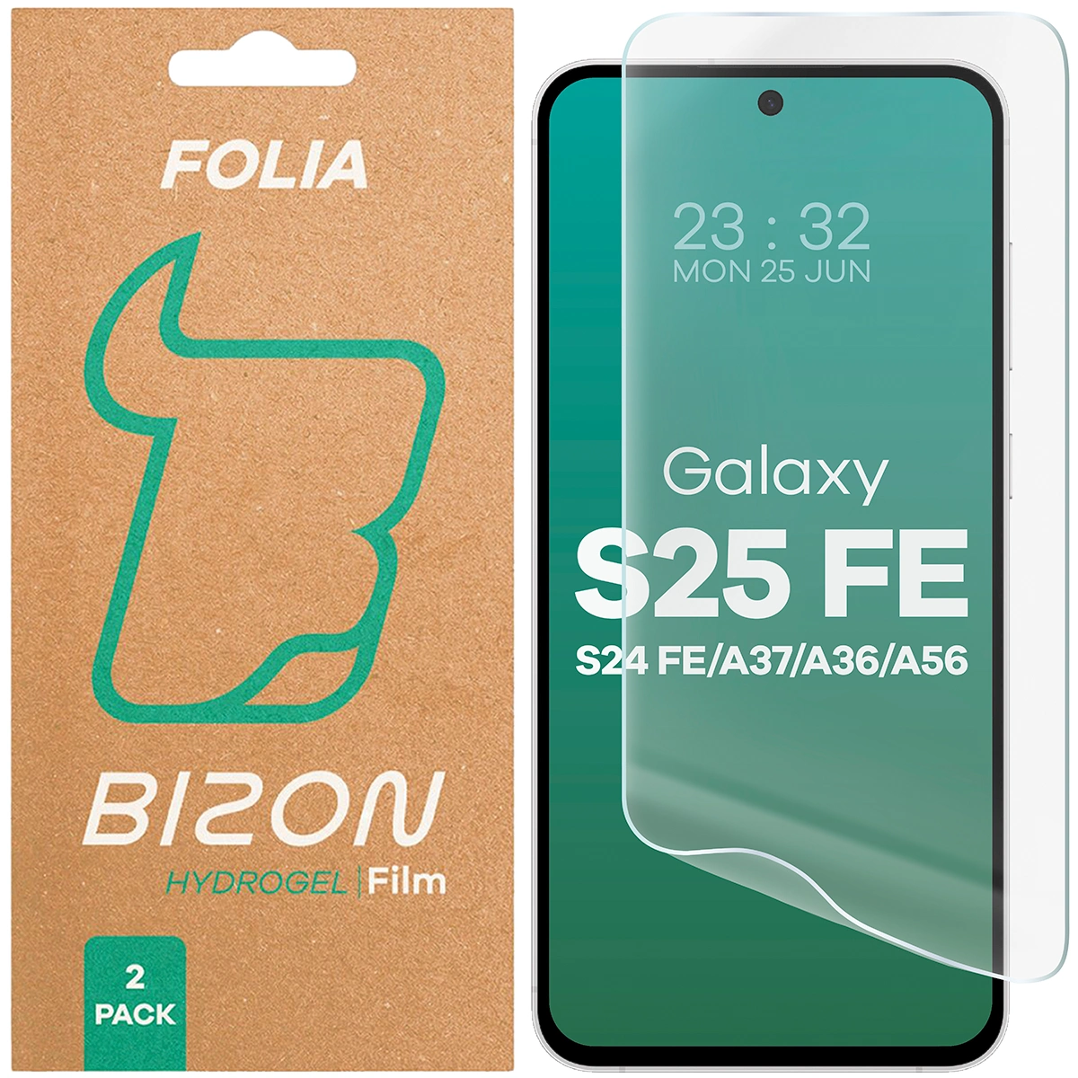 Hydrogel film for screen Bizon Glass Hydrogel Front for Samsung Galaxy S24 FE, 2 pieces
