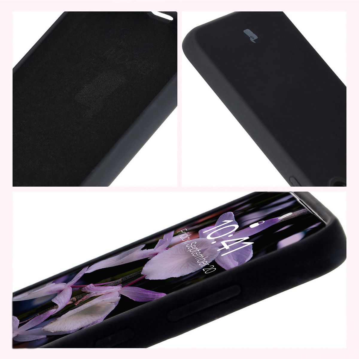 Konstruktion der Hülle Bizon Soft Case: integrierte Abdeckungen, erhöhte Ränder und Mikrofaserpolsterung