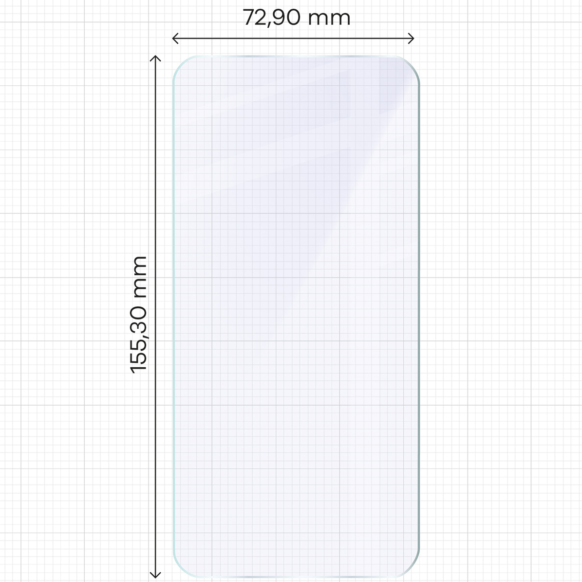 Miarka z wymiarami szkła hybrydowego Bizon Glass Mule